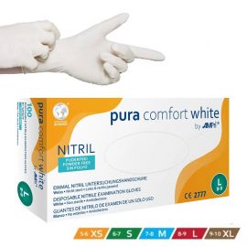  Manusi examinare nitril, fara pudra, Pura Comfort WHITE, fig. 1 